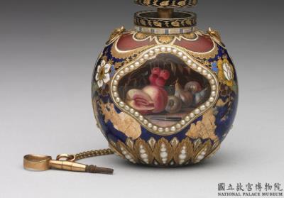 图片[2]-Gold-body painted enamel pearl-inlaid snuff bottle with a clock stopper, Switzerland, late 18th-early 19th century-China Archive